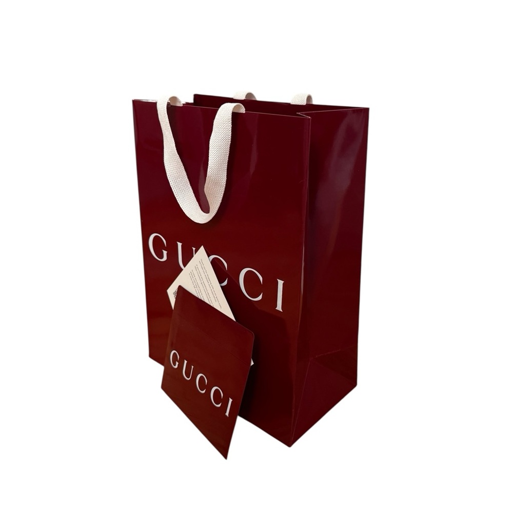 Gucci Recyclable Shopping Gift Bag with Ivory Ribbon Handles
